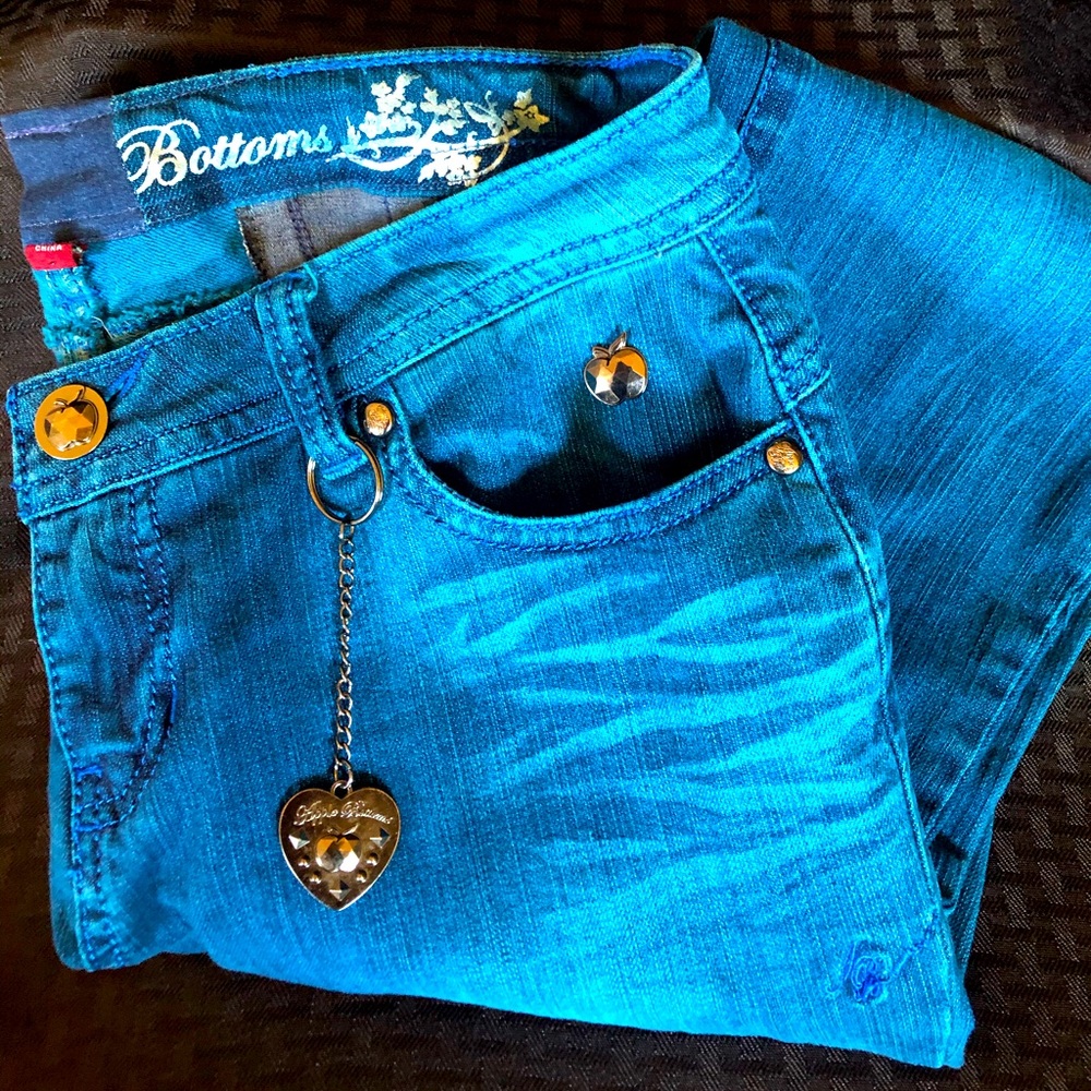 EUC Apple Bottoms Turquoise Jeans Cute!